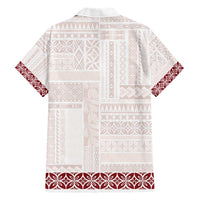 Samoa Siapo Red Trimmed Hawaiian Shirt Samoa White Sunday - Polynesian Pride