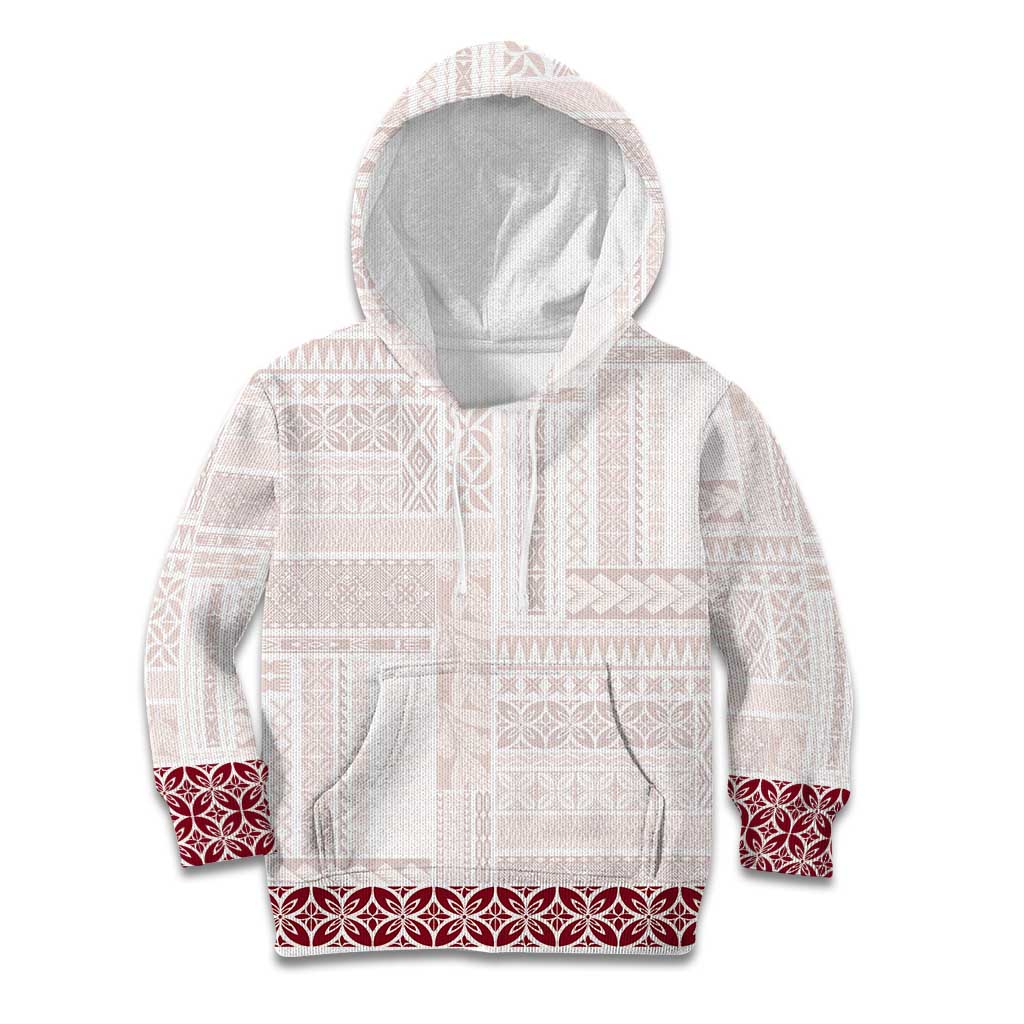 Samoa Siapo Red Trimmed Kid Hoodie Samoa White Sunday - Polynesian Pride