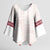 Samoa Siapo Red Trimmed Kimono Sleeve Blouse Samoa White Sunday - Polynesian Pride