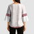 Samoa Siapo Red Trimmed Kimono Sleeve Blouse Samoa White Sunday - Polynesian Pride