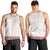 Samoa Siapo Red Trimmed Men Tank Top Samoa White Sunday - Polynesian Pride
