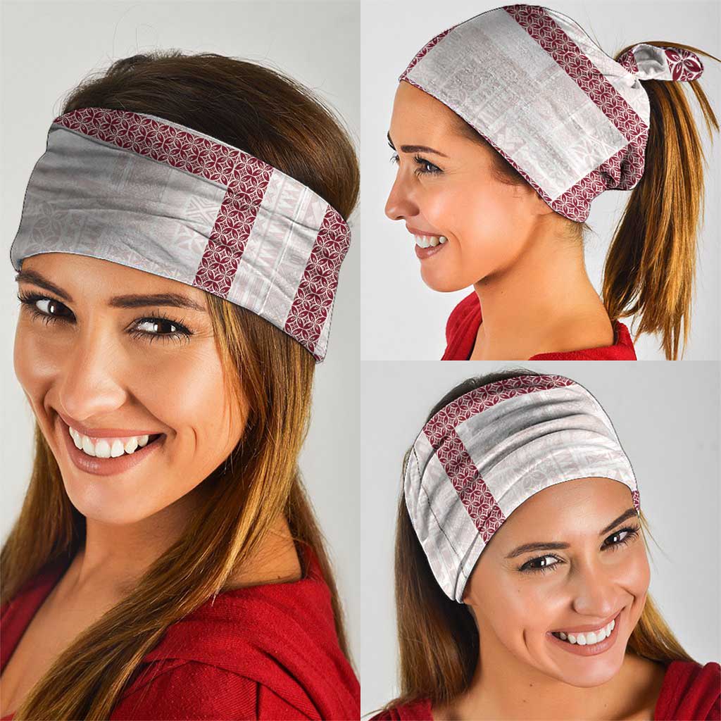 Samoa Siapo Red Trimmed Neck Gaiter Samoa White Sunday - Polynesian Pride