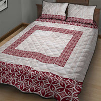 Samoa Siapo Red Trimmed Quilt Bed Set Samoa White Sunday - Polynesian Pride