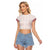 Samoa Siapo Red Trimmed Raglan Cropped T Shirt Samoa White Sunday - Polynesian Pride