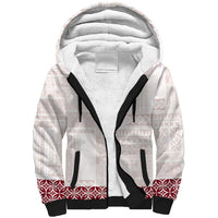 Samoa Siapo Red Trimmed Sherpa Hoodie Samoa White Sunday - Polynesian Pride
