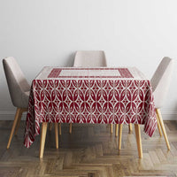 Samoa Siapo Red Trimmed Tablecloth Samoa White Sunday - Polynesian Pride
