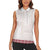 Samoa Siapo Red Trimmed Women Sleeveless Polo Shirt Samoa White Sunday - Polynesian Pride