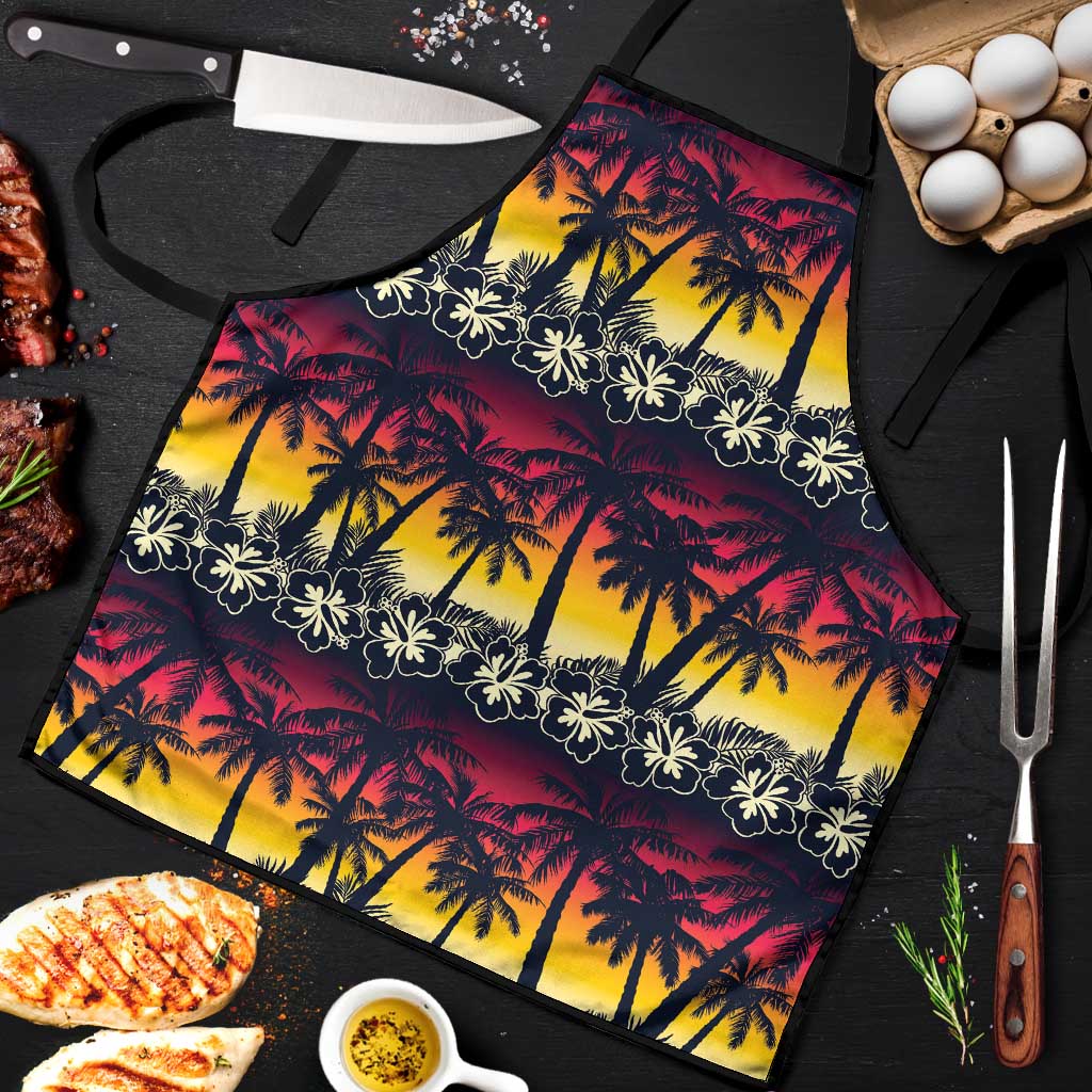 Hawaii Hibiscus Palm Tree Sunset Apron Tropical Style - Polynesian Pride
