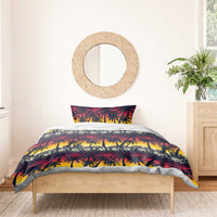 Hawaii Hibiscus Palm Tree Sunset Bedding Set Tropical Style - Polynesian Pride
