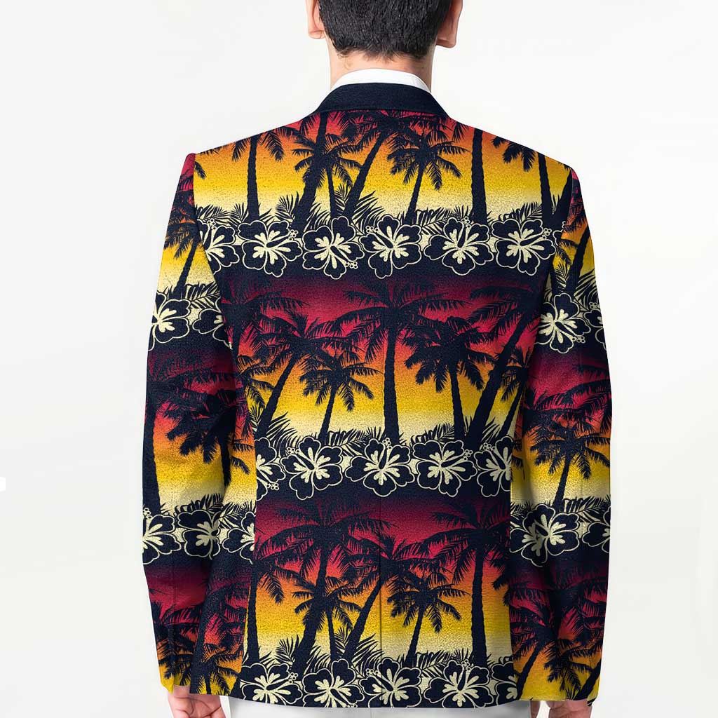 Hawaii Hibiscus Palm Tree Sunset Blazer Tropical Style - Polynesian Pride