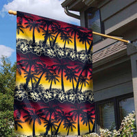 Hawaii Hibiscus Palm Tree Sunset Garden Flag Tropical Style - Polynesian Pride