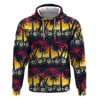 Hawaii Hibiscus Palm Tree Sunset Hoodie Tropical Style - Polynesian Pride