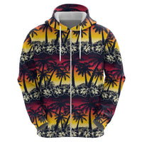 Hawaii Hibiscus Palm Tree Sunset Hoodie Tropical Style - Polynesian Pride