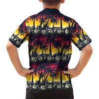 Hawaii Hibiscus Palm Tree Sunset Kid Hawaiian Shirt Tropical Style LT01 - Polynesian Pride