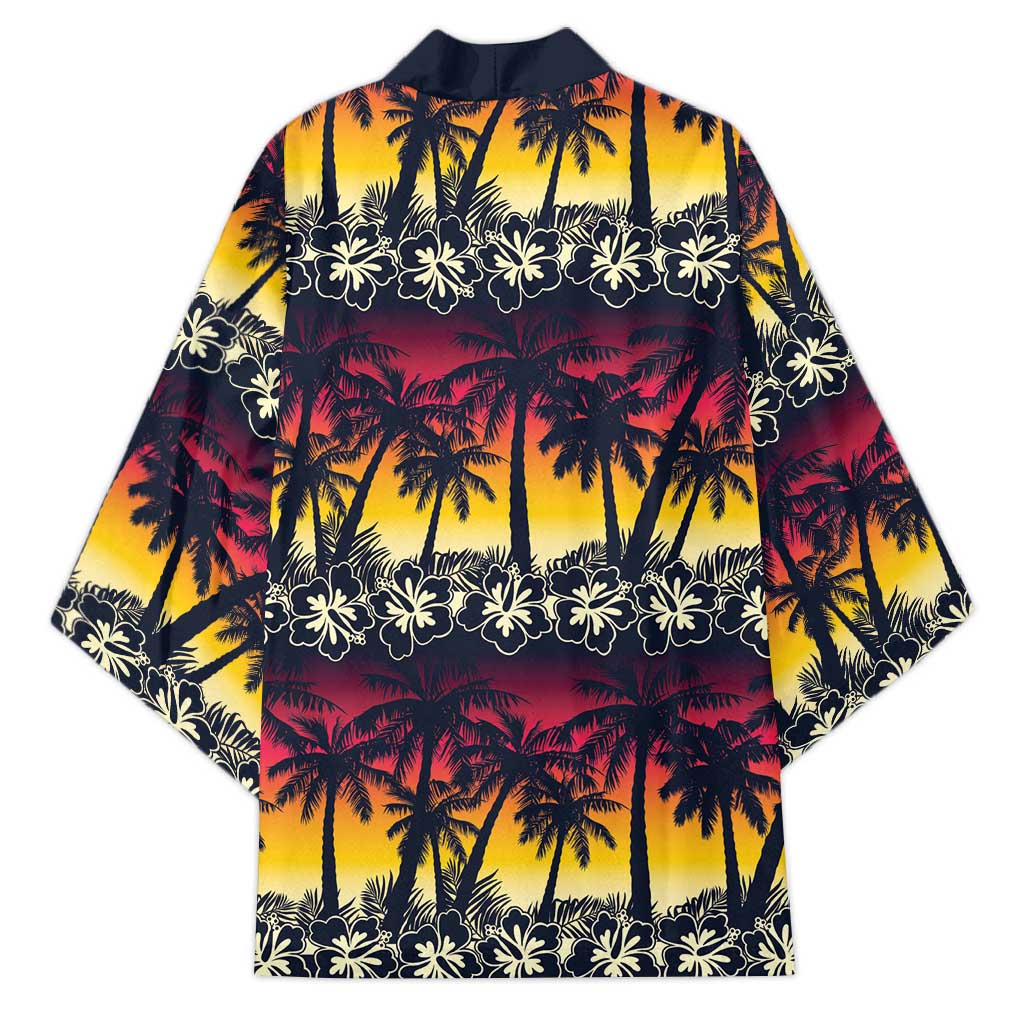 Hawaii Hibiscus Palm Tree Sunset Kimono Tropical Style - Polynesian Pride