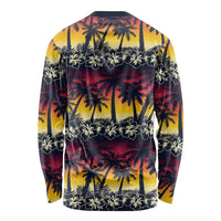 Hawaii Hibiscus Palm Tree Sunset Long Sleeve Shirt Tropical Style - Polynesian Pride
