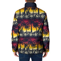 Hawaii Hibiscus Palm Tree Sunset Padded Jacket Tropical Style - Polynesian Pride
