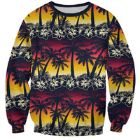 Hawaii Hibiscus Palm Tree Sunset Sweatshirt Tropical Style - Polynesian Pride
