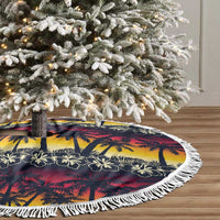 Hawaii Hibiscus Palm Tree Sunset Tree Skirt Tropical Style - Polynesian Pride