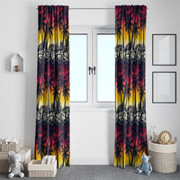 Hawaii Hibiscus Palm Tree Sunset Window Curtain Tropical Style - Polynesian Pride
