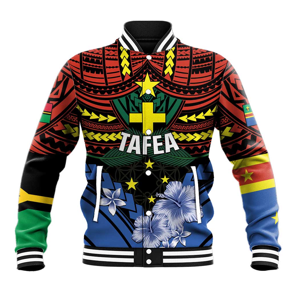 Personalised Vanuatu Tafea Province Baseball Jacket Unique Tropical Tribal Pattern
