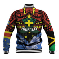 Personalised Vanuatu Tafea Province Baseball Jacket Unique Tropical Tribal Pattern