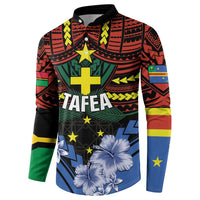 Personalised Vanuatu Tafea Province Button Sweatshirt Unique Tropical Tribal Pattern