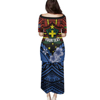 Personalised Vanuatu Tafea Province Family Matching Puletasi and Hawaiian Shirt Unique Tropical Tribal Pattern