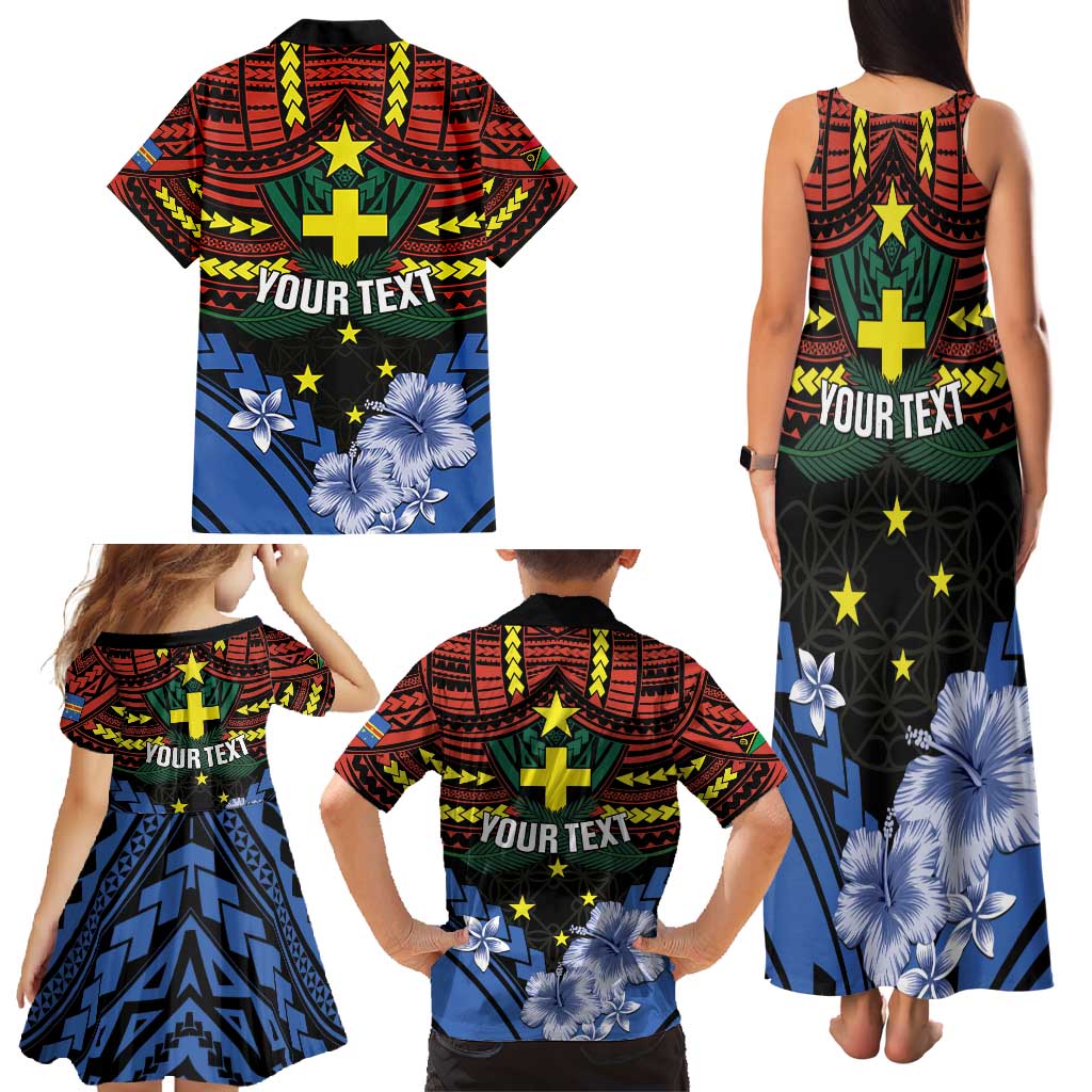 Personalised Vanuatu Tafea Province Family Matching Tank Maxi Dress and Hawaiian Shirt Unique Tropical Tribal Pattern