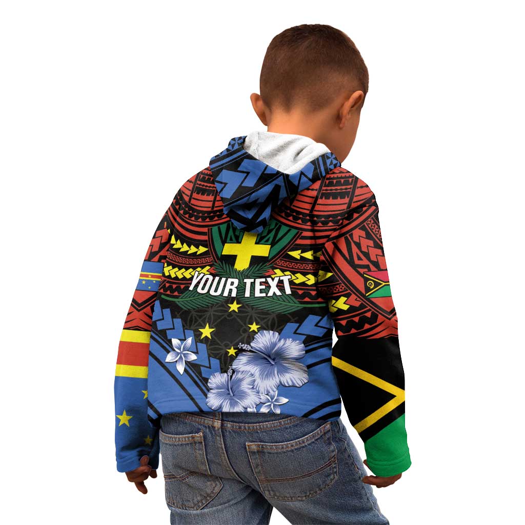 Personalised Vanuatu Tafea Province Kid Hoodie Unique Tropical Tribal Pattern