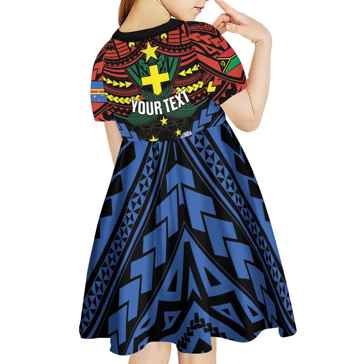 Personalised Vanuatu Tafea Province Kid Short Sleeve Dress Unique Tropical Tribal Pattern