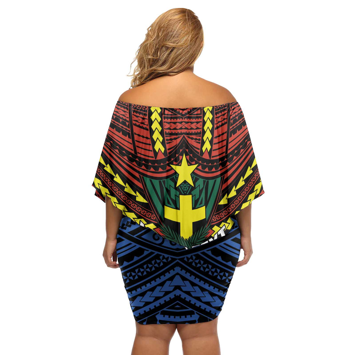 Personalised Vanuatu Tafea Province Off Shoulder Short Dress Unique Tropical Tribal Pattern