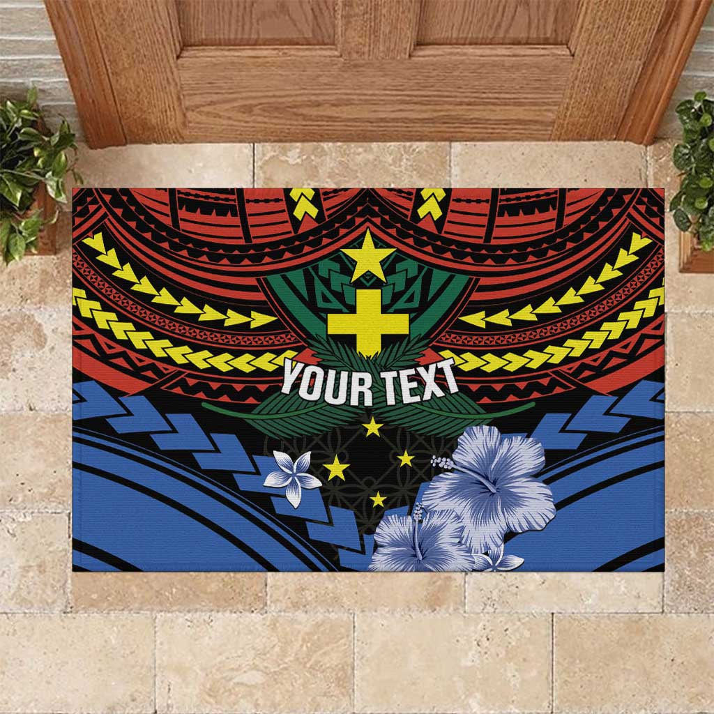 Personalised Vanuatu Tafea Province Rubber Doormat Unique Tropical Tribal Pattern