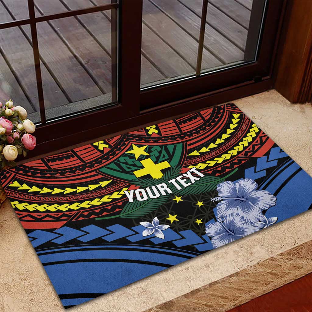 Personalised Vanuatu Tafea Province Rubber Doormat Unique Tropical Tribal Pattern