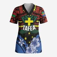 Personalised Vanuatu Tafea Province Scrub Top Unique Tropical Tribal Pattern - Polynesian Pride