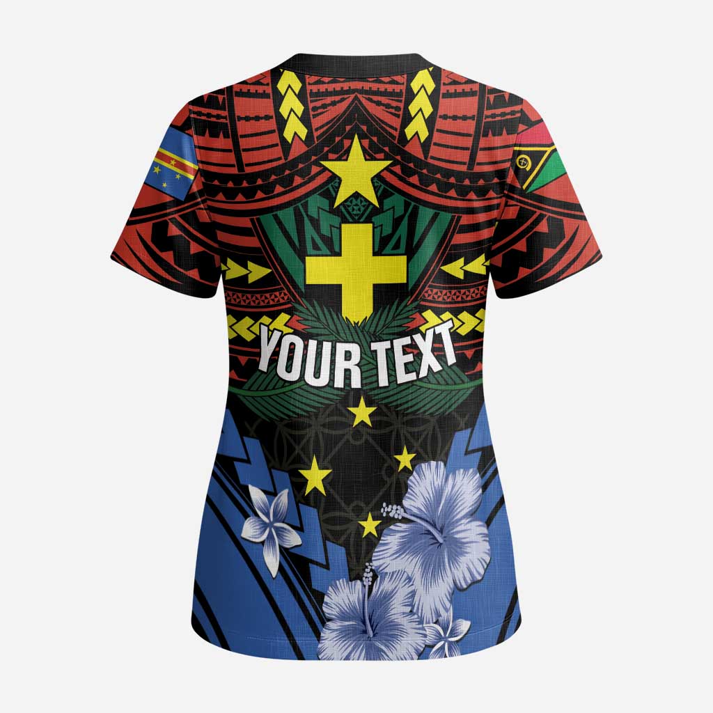 Personalised Vanuatu Tafea Province Scrub Top Unique Tropical Tribal Pattern - Polynesian Pride