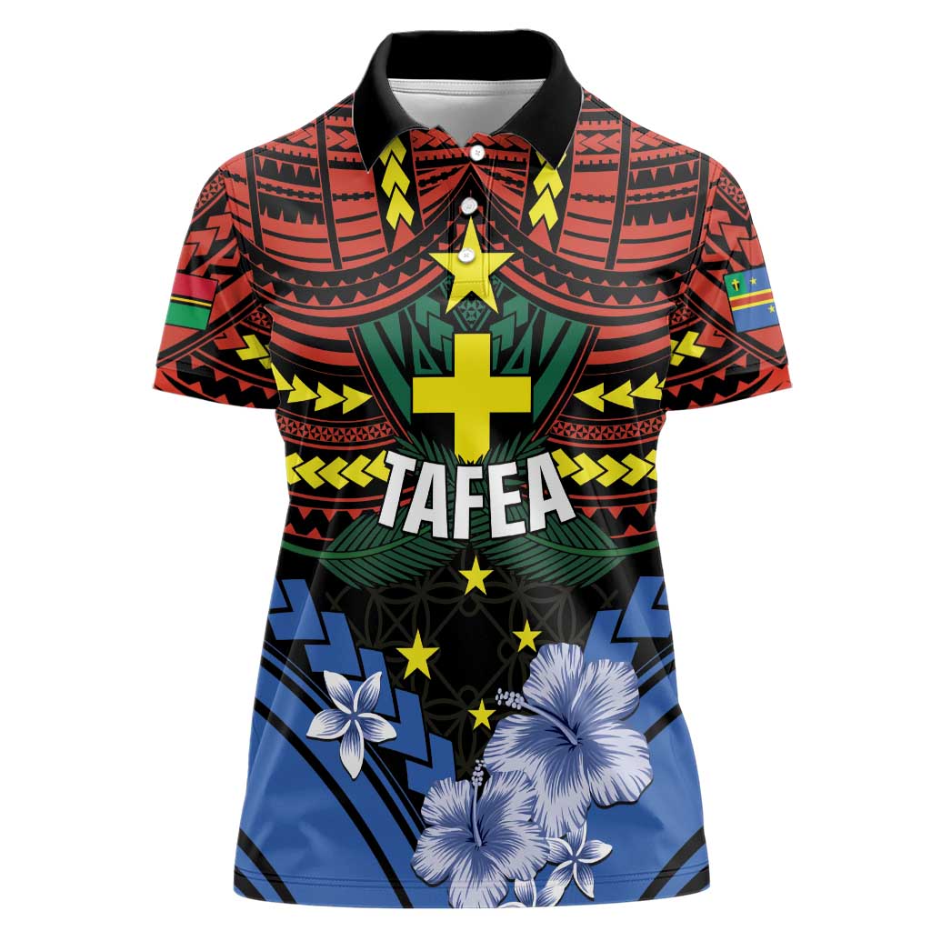 Personalised Vanuatu Tafea Province Women Polo Shirt Unique Tropical Tribal Pattern