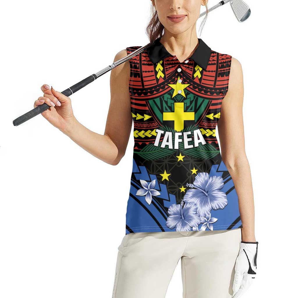 Personalised Vanuatu Tafea Province Women Sleeveless Polo Shirt Unique Tropical Tribal Pattern