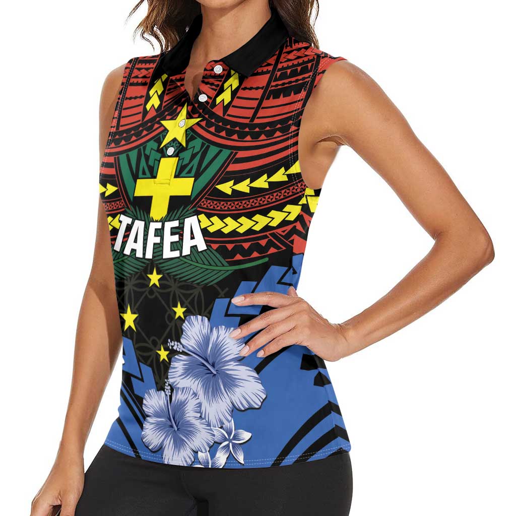Personalised Vanuatu Tafea Province Women Sleeveless Polo Shirt Unique Tropical Tribal Pattern