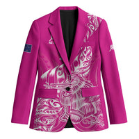 Custom New Zealand Rugby Silver Fern Blazer Aotearoa Kiwi Maori Pink Version - Polynesian Pride