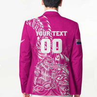 Custom New Zealand Rugby Silver Fern Blazer Aotearoa Kiwi Maori Pink Version - Polynesian Pride