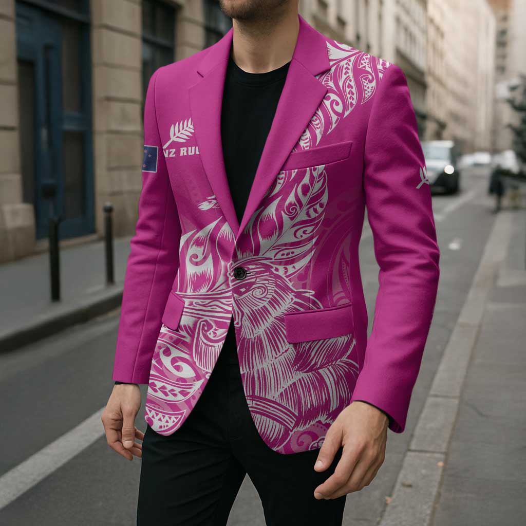 Custom New Zealand Rugby Silver Fern Blazer Aotearoa Kiwi Maori Pink Version - Polynesian Pride