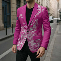 Custom New Zealand Rugby Silver Fern Blazer Aotearoa Kiwi Maori Pink Version - Polynesian Pride