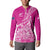 Custom New Zealand Rugby Silver Fern Button Sweatshirt Aotearoa Kiwi Maori Pink Version - Polynesian Pride