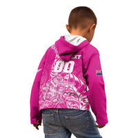Custom New Zealand Rugby Silver Fern Kid Hoodie Aotearoa Kiwi Maori Pink Version - Polynesian Pride