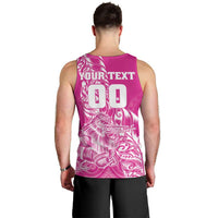 Custom New Zealand Rugby Silver Fern Men Tank Top Aotearoa Kiwi Maori Pink Version - Polynesian Pride