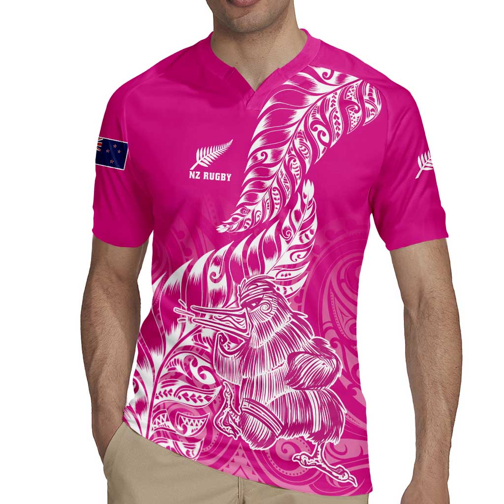 Custom New Zealand Rugby Silver Fern Rugby Jersey Aotearoa Kiwi Maori Pink Version - Polynesian Pride