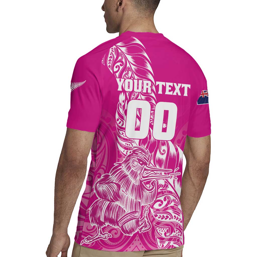 Custom New Zealand Rugby Silver Fern Rugby Jersey Aotearoa Kiwi Maori Pink Version - Polynesian Pride