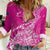 Custom New Zealand Rugby Silver Fern Women Casual Shirt Aotearoa Kiwi Maori Pink Version - Polynesian Pride