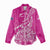 Custom New Zealand Rugby Silver Fern Women Casual Shirt Aotearoa Kiwi Maori Pink Version - Polynesian Pride